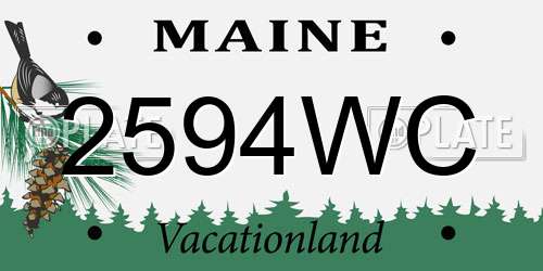 2594WC Maine License Plate