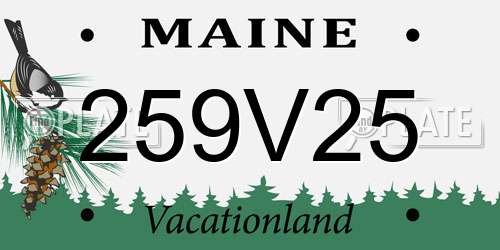 259V25 Maine License Plate