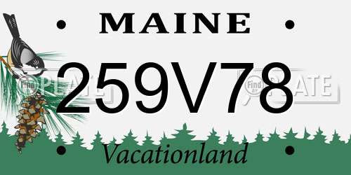 259V78 Maine License Plate