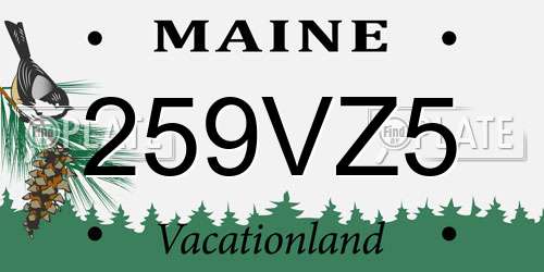259VZ5 Maine License Plate