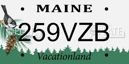 259VZB Maine License Plate