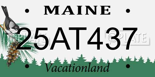 25AT437 Maine License Plate