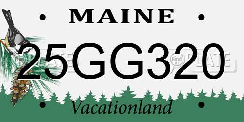 25GG320 Maine License Plate