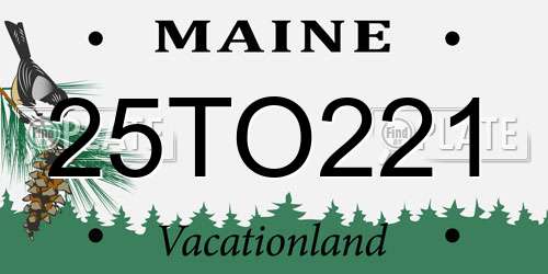 25TO221 Maine License Plate
