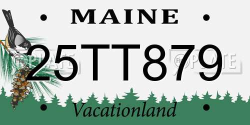 25TT879 Maine License Plate
