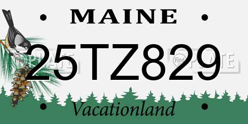 25TZ829 Maine License Plate
