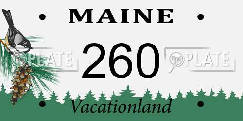 260 Maine License Plate