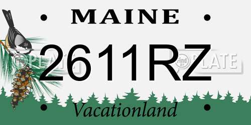 2611RZ Maine License Plate
