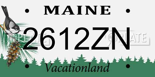 2612ZN Maine License Plate
