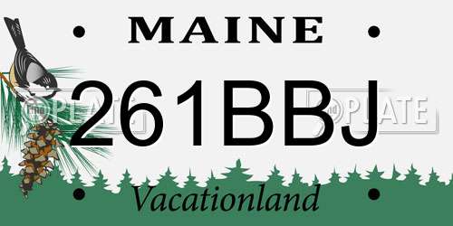 261BBJ Maine License Plate