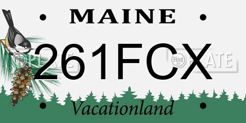 261FCX Maine License Plate