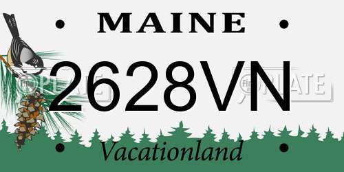 2628VN Maine License Plate