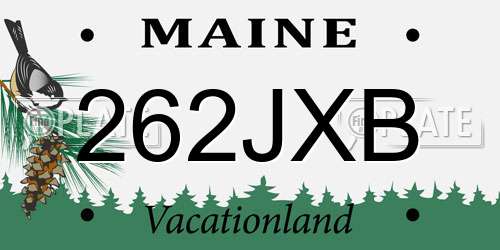 262JXB Maine License Plate