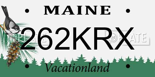 262KRX Maine License Plate
