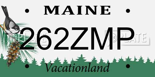 262ZMP Maine License Plate