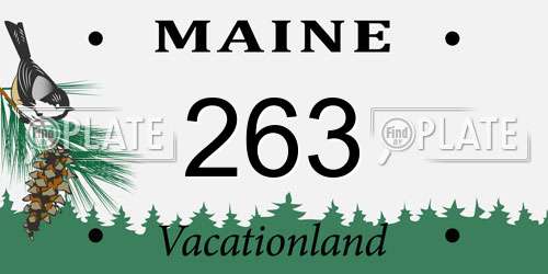 263 Maine License Plate