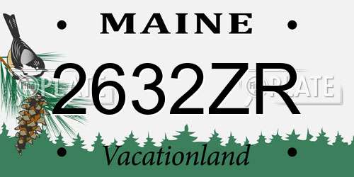 2632ZR Maine License Plate