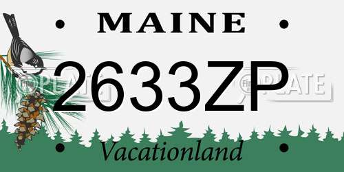 2633ZP Maine License Plate