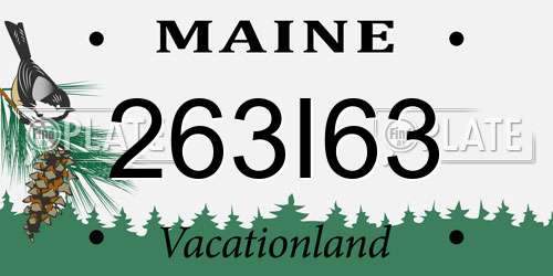 263I63 Maine License Plate