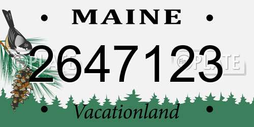2647123 Maine License Plate