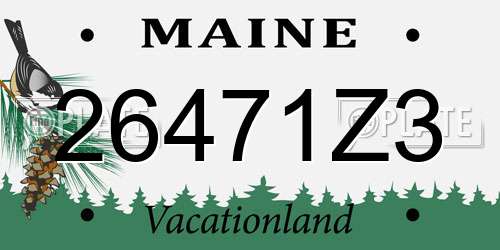 26471Z3 Maine License Plate