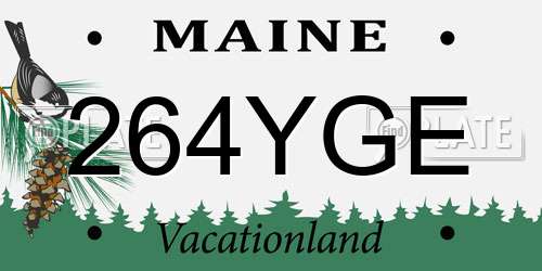 264YGE Maine License Plate