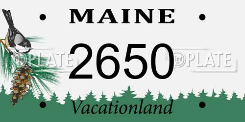2650 Maine License Plate
