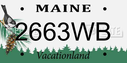 2663WB Maine License Plate