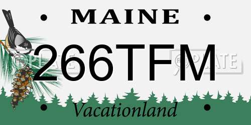266TFM Maine License Plate