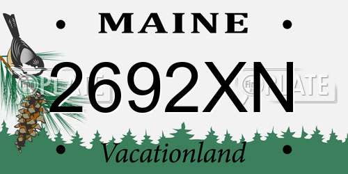2692XN Maine License Plate