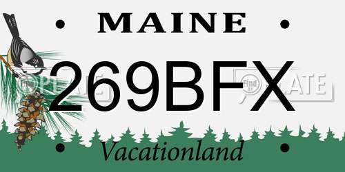 269BFX license plate in ME state