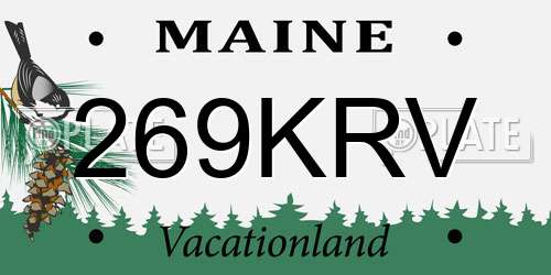 269KRV Maine License Plate