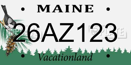 26AZ123 Maine License Plate