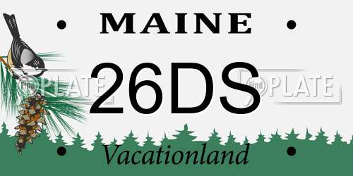 26DS Maine License Plate