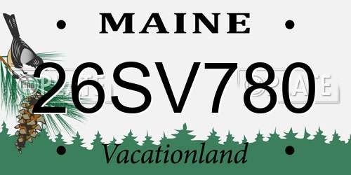 26SV780 Maine License Plate