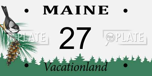 27 Maine License Plate