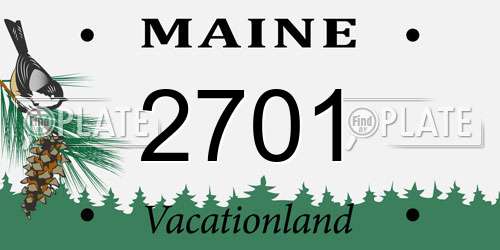 2701 Maine License Plate