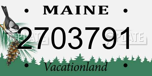 2703791 Maine License Plate
