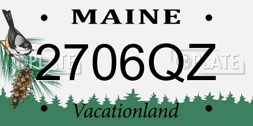 2706QZ Maine License Plate