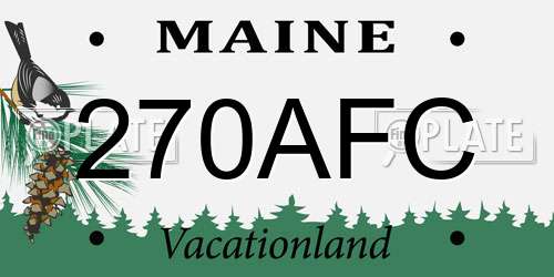 270AFC Maine License Plate