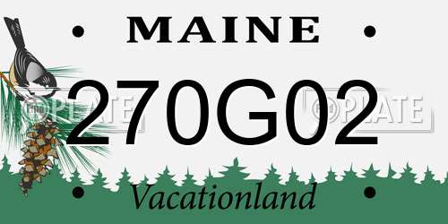 270G02 Maine License Plate