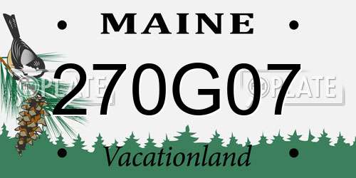 270G07 Maine License Plate