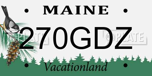 270GDZ Maine License Plate