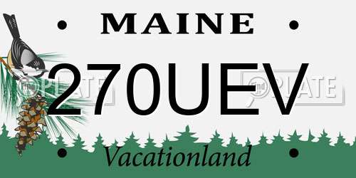 270UEV Maine License Plate