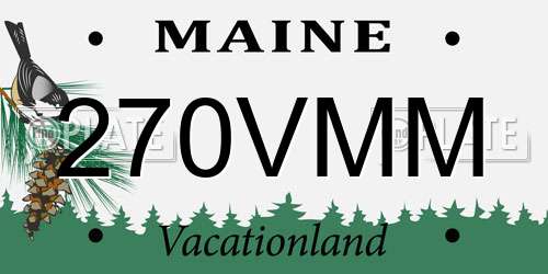 270VMM Maine License Plate