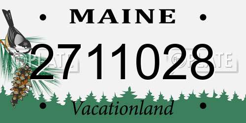 2711028 Maine License Plate