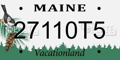 27110T5 Maine License Plate