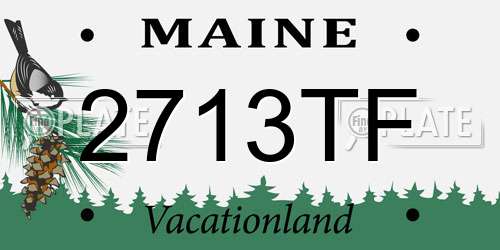 2713TF Maine License Plate