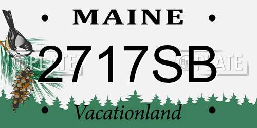2717SB Maine License Plate