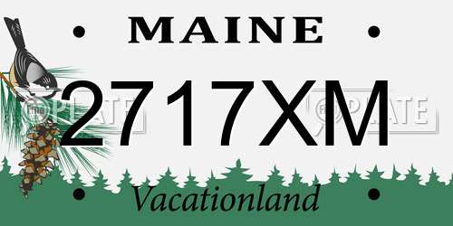 2717XM Maine License Plate
